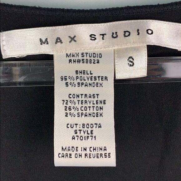 Max Studio black ruffled knit top - Picture 4 of 8